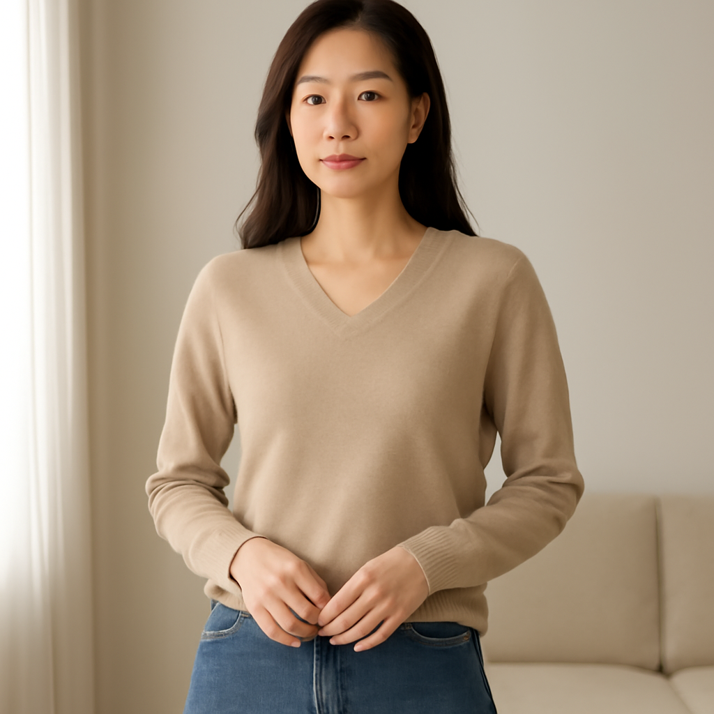 여성브이넥니트 대표 이미지
